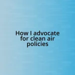 How I advocate for clean air policies