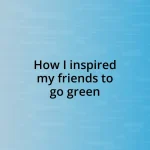 How I inspired my friends to go green