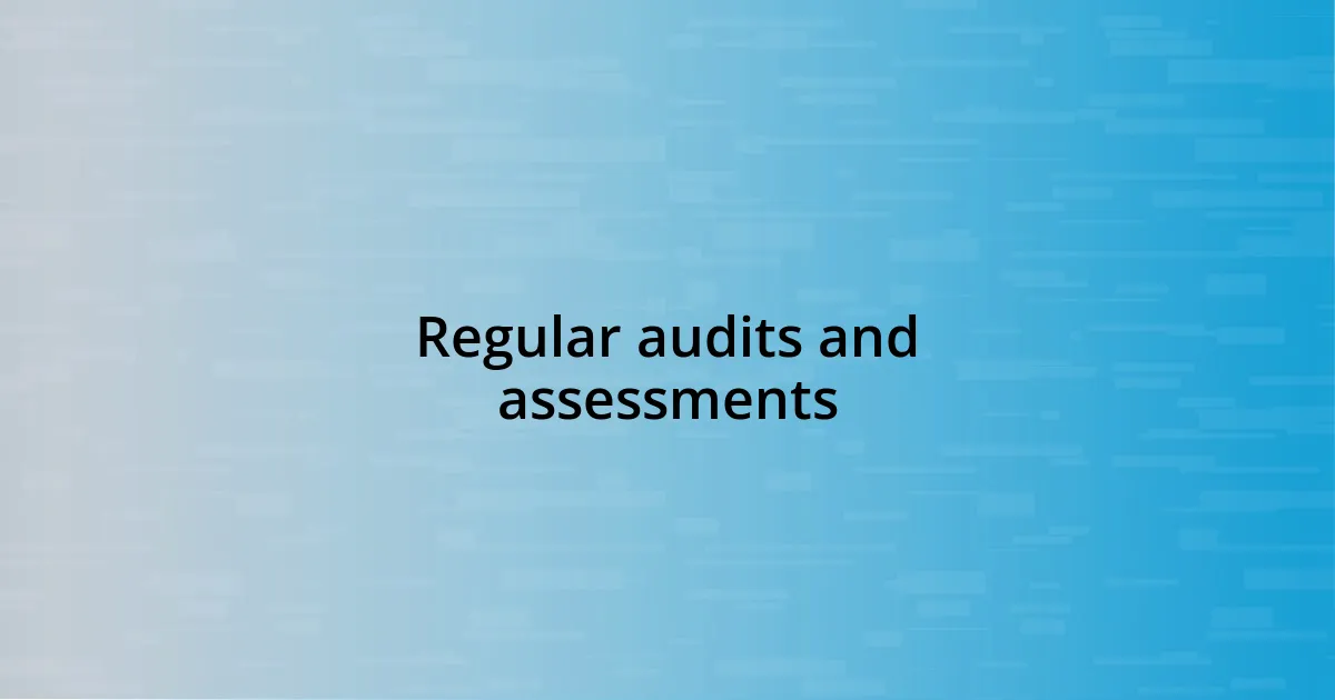 Regular audits and assessments