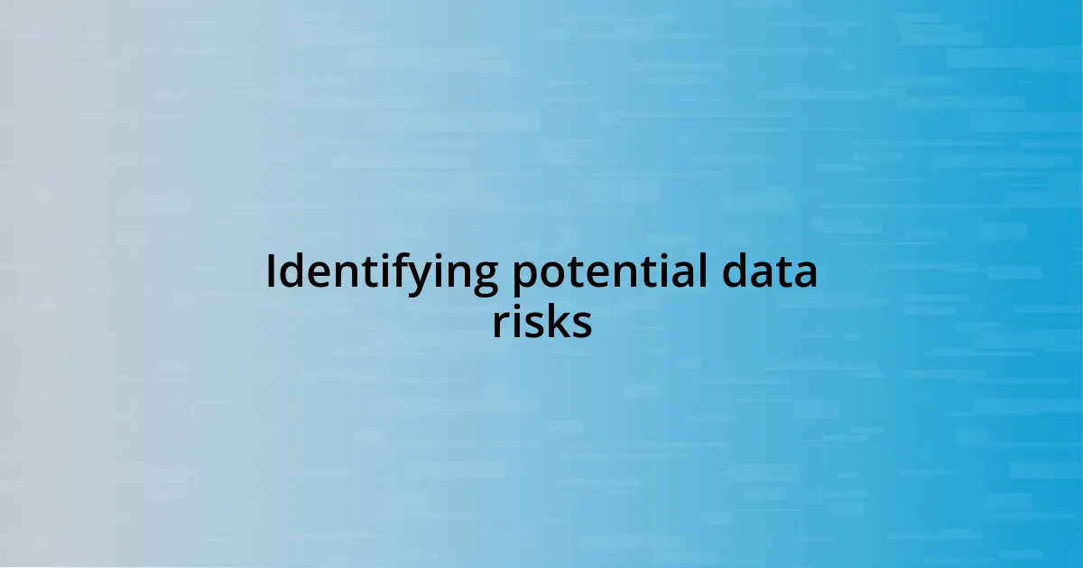 Identifying potential data risks