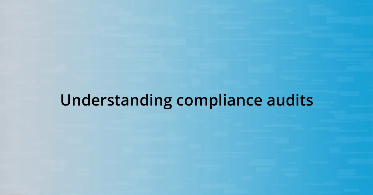 Understanding compliance audits