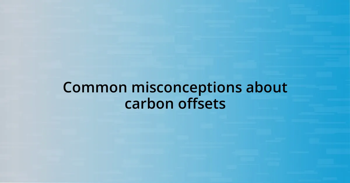 Common misconceptions about carbon offsets