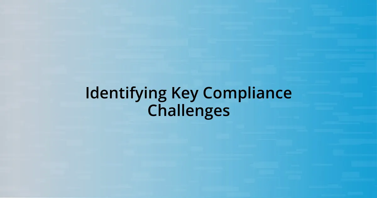 Identifying Key Compliance Challenges